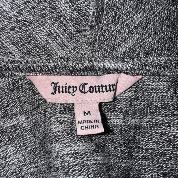 EUC Juicy Couture Cardigan Open Front Long Tunic Waterfall Rhinestone Gray Yoga - Picture 5 of 8